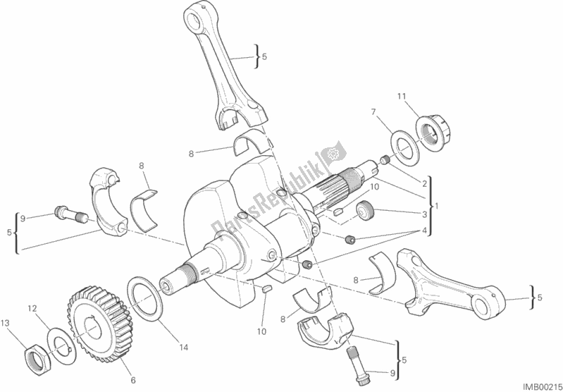 All parts for the Connecting Rods of the Ducati Scrambler Urban Enduro Brasil 803 2016
